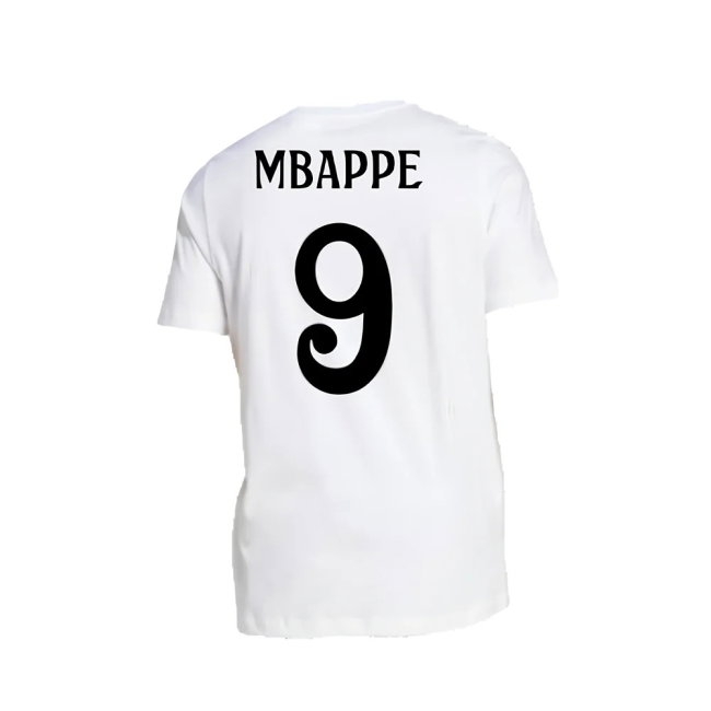 2024-2025 Real Madrid DNA Graphic Tee (White) (Mbappe 9) — Buy Now