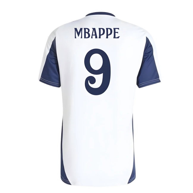 2024-2025 Real Madrid Training Tee (White) (Mbappe 9) — Buy Now