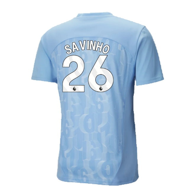 2024-2025 Man City Prematch SS Shirt (Light Blue) (Savinho 26) — Shop Online