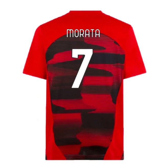 2024-2025 AC Milan Prematch SS Shirt (Red) (Morata 7) — Shop Online