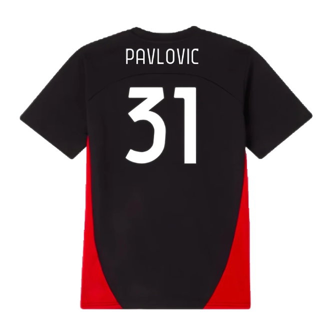 2024-2025 AC Milan Training Shirt (Black) - Kids (Pavlovic 31) — Shop Online