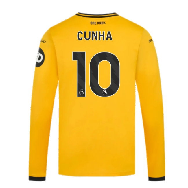 2024-2025 Wolves Long Sleeve Home Shirt (Cunha 10) — Buy Now