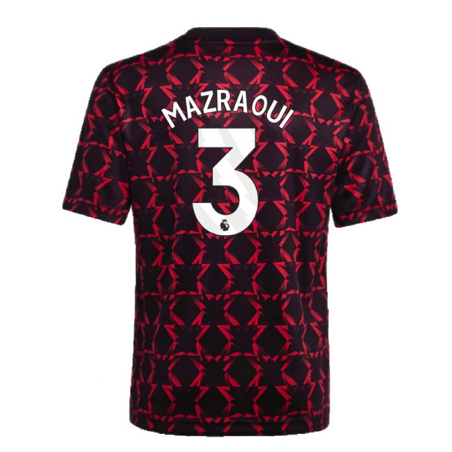 2024-2025 Man Utd Pre-Match Shirt (Black) - Kids (Mazraoui 3) — Buy Online