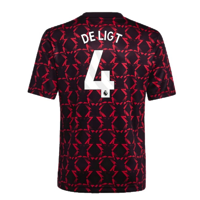 2024-2025 Man Utd Pre-Match Shirt (Black) - Kids (De Ligt 4) — Shop Online