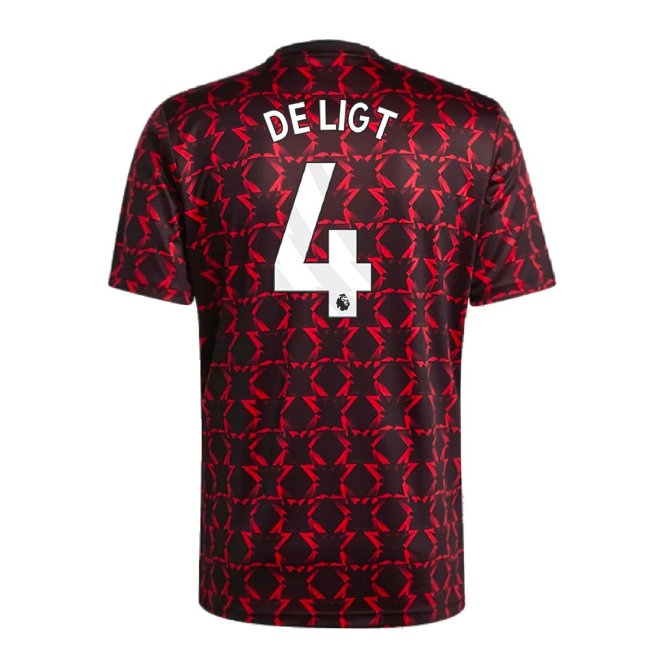 2024-2025 Man Utd Pre-Match Shirt (Black) (De Ligt 4) — Shop Now