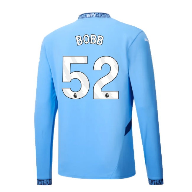 2024-2025 Man City Home Long Sleeve Shirt (Bobb 52) — Shop Online