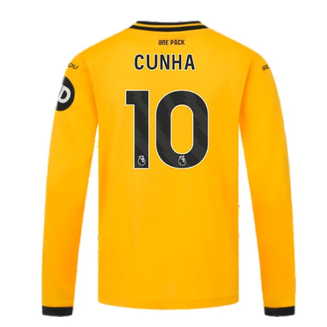 2024-2025 Wolves Long Sleeve Home Shirt (Kids) (Cunha 10) — Buy Online