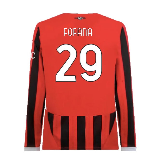 2024-2025 AC Milan Home Long Sleeve Shirt (Fofana 29) — Buy Online