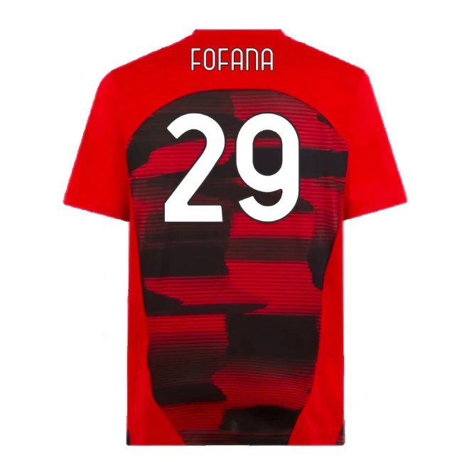 2024-2025 AC Milan Prematch SS Shirt (Red) (Fofana 29) — Shop Online