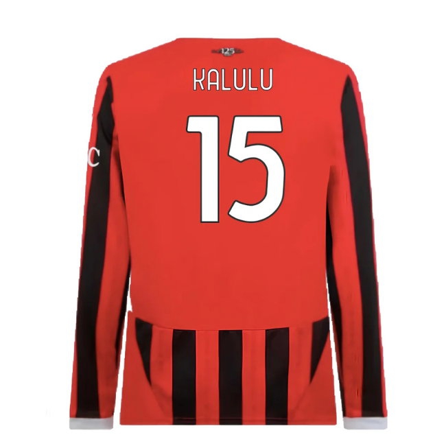 2024-2025 AC Milan Home Long Sleeve Shirt (Kalulu 15) — Shop Online