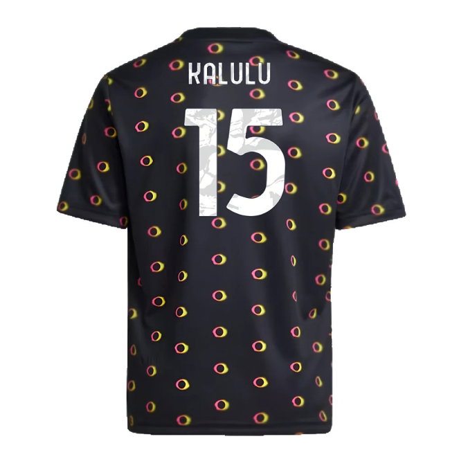 2024-2025 Juventus Pre-Match Shirt (Black) - Kids (Kalulu 15) — Shop Online