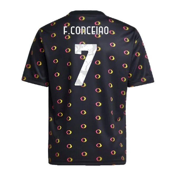 2024-2025 Juventus Pre-Match Shirt (Black) - Kids (F.Conceiao 7) — Shop Now