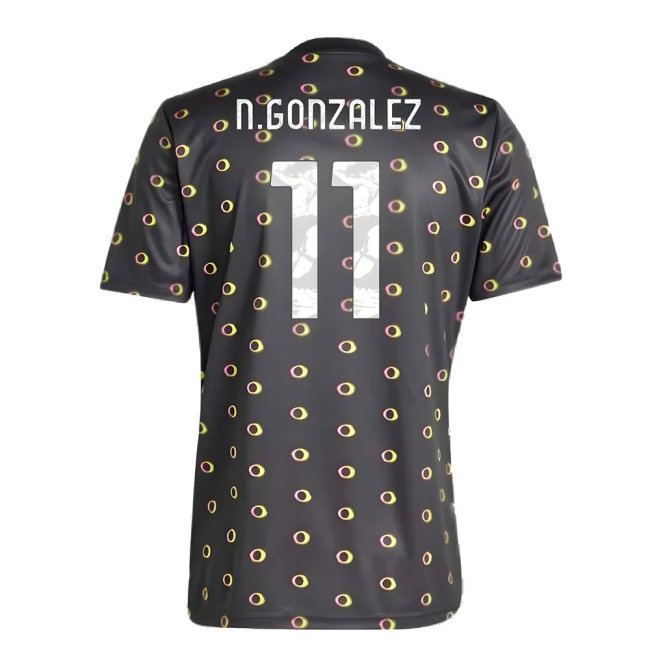 2024-2025 Juventus Pre-Match Shirt (Black) (N.Gonzalez 11) — Shop Now