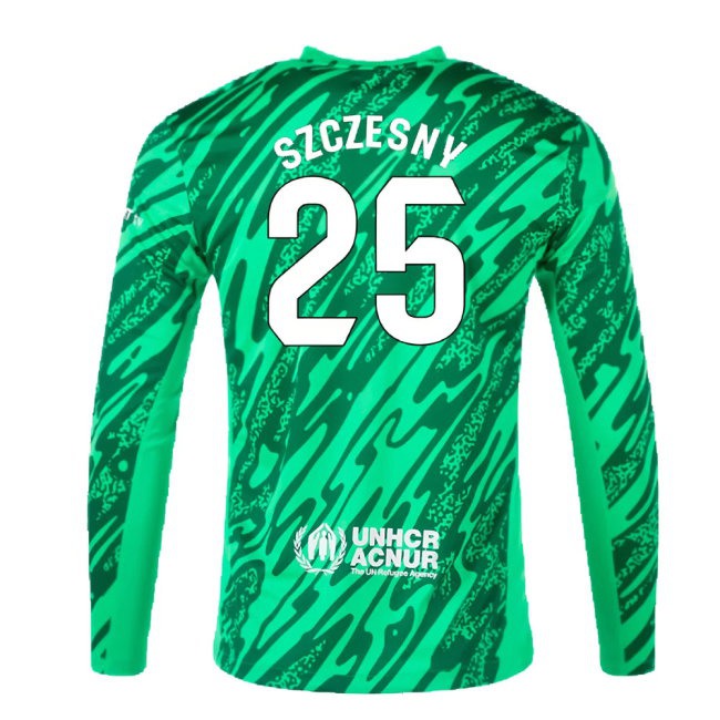 2024-2025 Barcelona Home Goalkeeper Shirt (Green) (Szczesny 25) — Shop Now