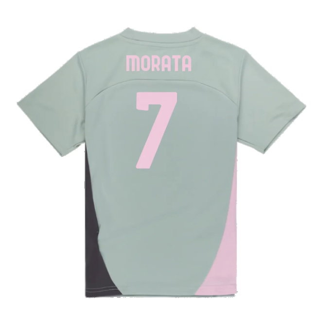 2024-2025 AC Milan Training Shirt (Green Fog) - Kids (Morata 7) — Buy Now