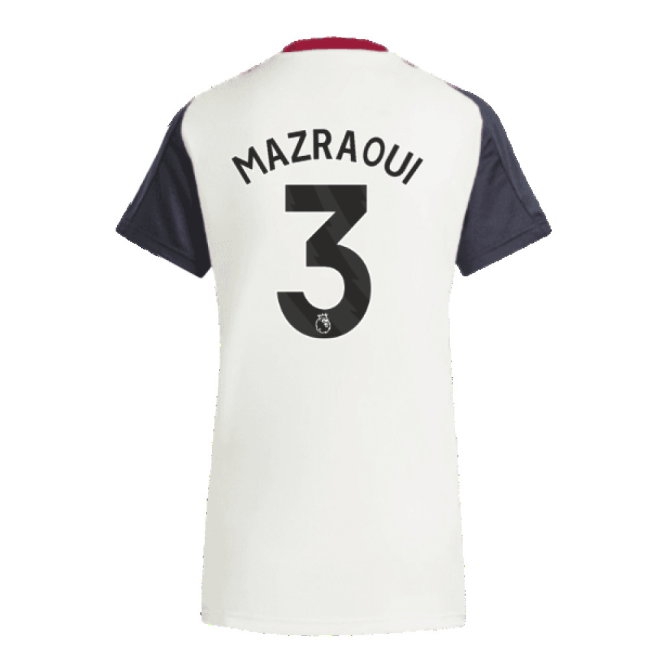 2025 Man Utd Training Jersey (Off White) - Womens (Mazraoui 3) — Buy Now