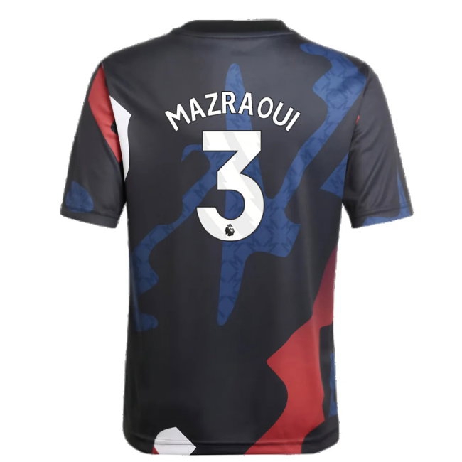 2024-2025 Man Utd Pre-Match Jersey (Black) - Kids (Mazraoui 3) — Buy Online