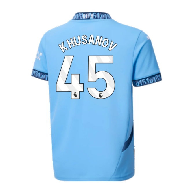 2024-2025 Man City Home Shirt (Kids) (Khusanov 45) — Buy Online