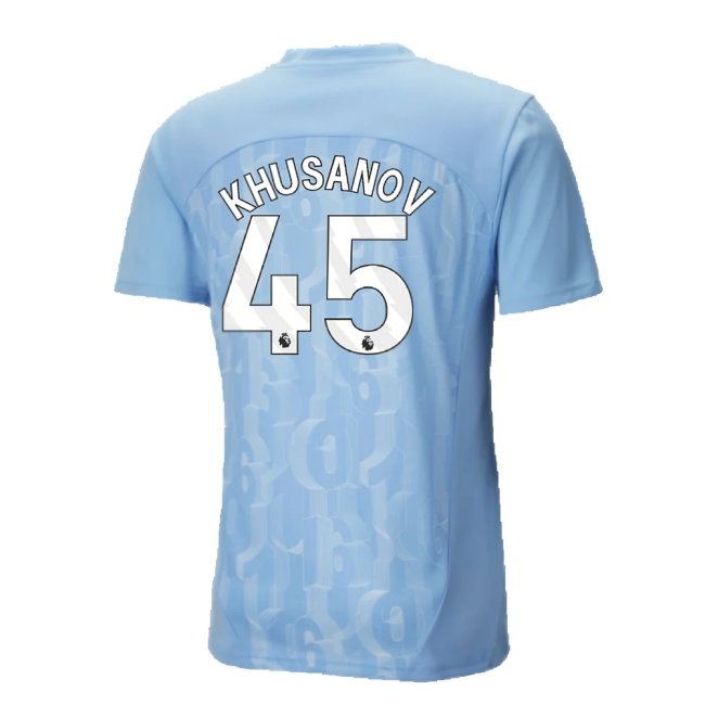 2024-2025 Man City Prematch SS Shirt (Light Blue) (Khusanov 45) — Buy Now