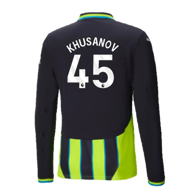 2024-2025 Man City Away Long Sleeve Shirt (Khusanov 45) — Shop Online