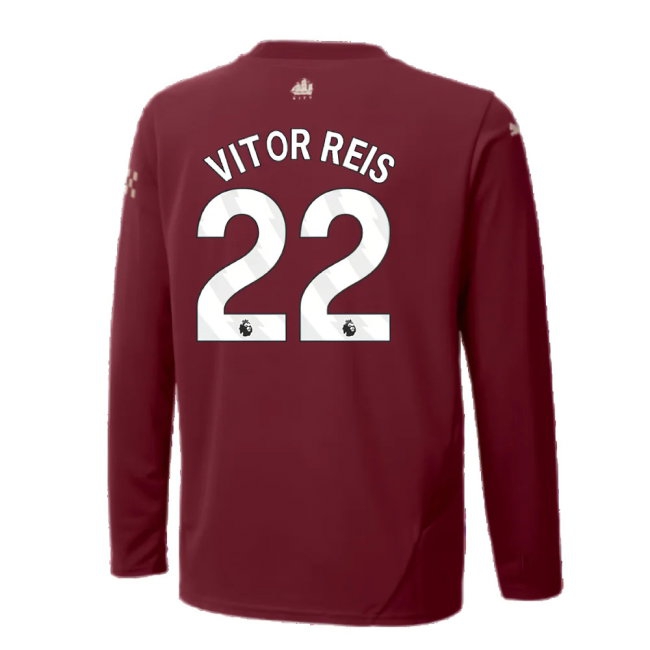 2024-2025 Man City Third Long Sleeve Shirt (Kids) (Vitor Reis 22) — Shop Online