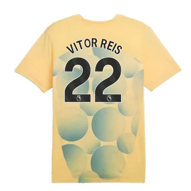 2024-2025 Man City Prematch SS Shirt (Flaxen) - Kids (Vitor Reis 22) — Shop Now