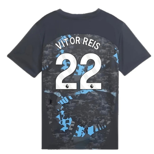 2024-2025 Man City Prematch SS Jersey (Strong Gray) - Kids (Vitor Reis 22) — Buy Now