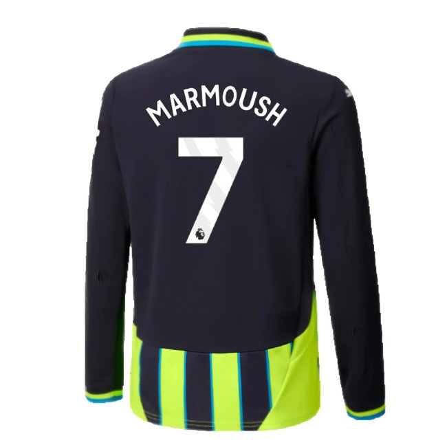 2024-2025 Man City Away Long Sleeve Shirt (Kids) (Marmoush 7) — Buy Now