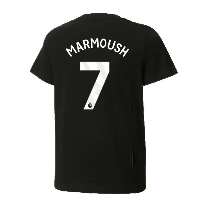 2024-2025 Man City ftblCulture Tee (Black) (Marmoush 7) — Shop Online