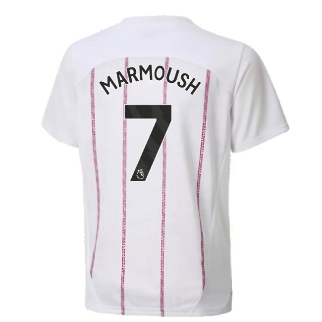 2024-2025 Man City Prematch SS Jersey (White) - Kids (Marmoush 7) — Buy Online