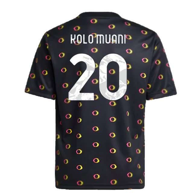 2024-2025 Juventus Pre-Match Shirt (Black) - Kids (Kolo Muani 20) — Shop Now