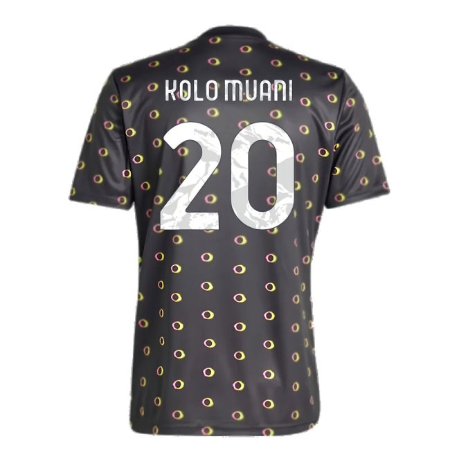 2024-2025 Juventus Pre-Match Shirt (Black) (Kolo Muani 20) — Shop Online