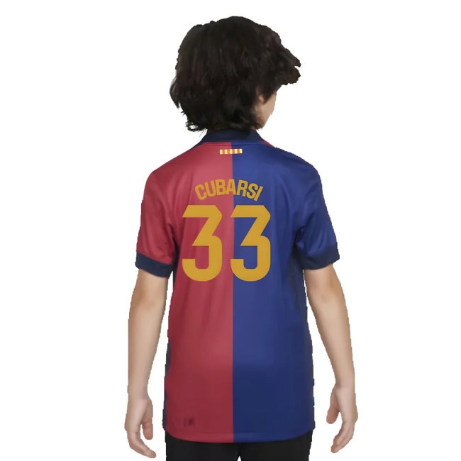 2024-2025 Barcelona Home Shirt (Sponsorless) - Kids (Cubarsi 33) — Shop Online