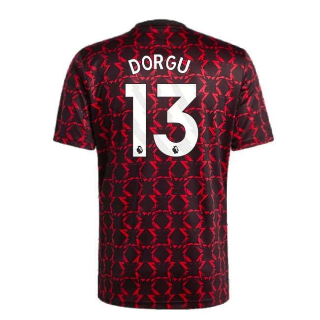 2024-2025 Man Utd Pre-Match Shirt (Black) (Dorgu 13) — Buy Online