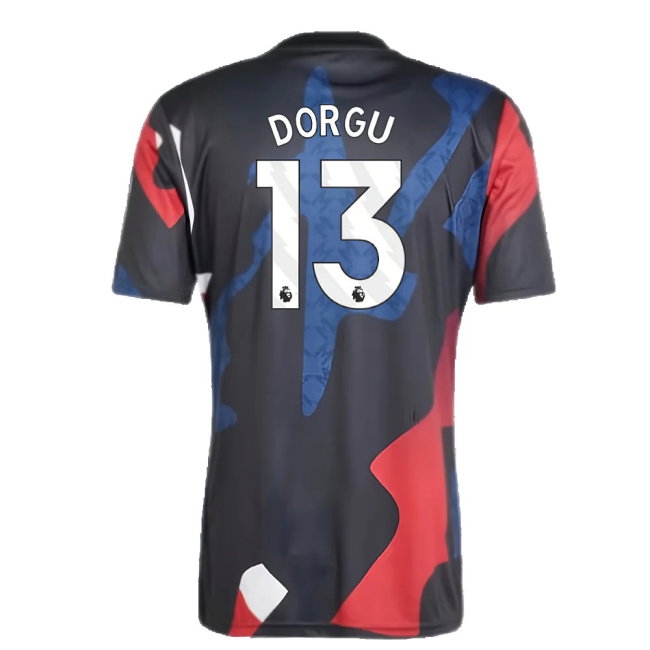 2024-2025 Man Utd Pre-Match Jersey (Black) (Dorgu 13) — Buy Now