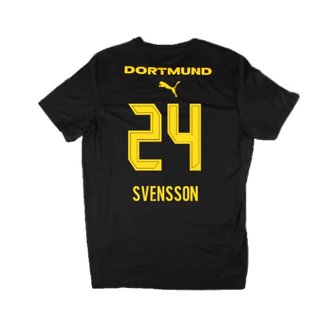 2024-2025 Borussia Dortmund Casuals Tee (Black) (Svensson 24) — Buy Online
