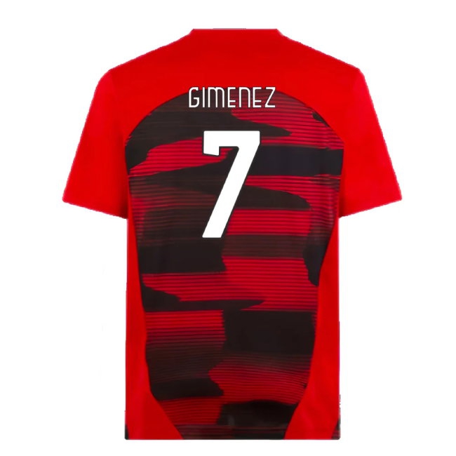 2024-2025 AC Milan Prematch SS Shirt (Red) (Gimenez 7) — Shop Now