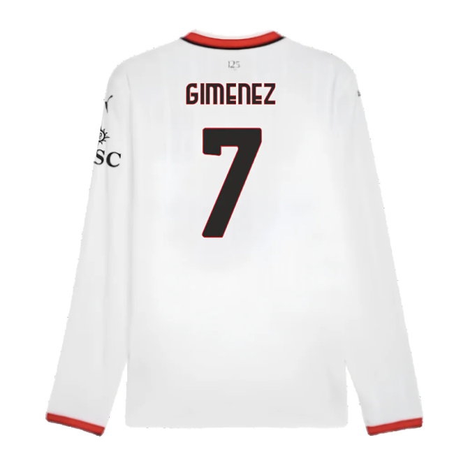 2024-2025 AC Milan Away Long Sleeve Shirt (Gimenez 7) — Buy Now
