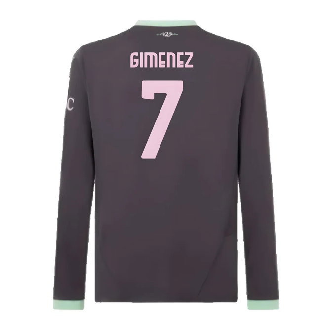 2024-2025 AC Milan Third Long Sleeve Shirt (Gimenez 7) — Buy Now