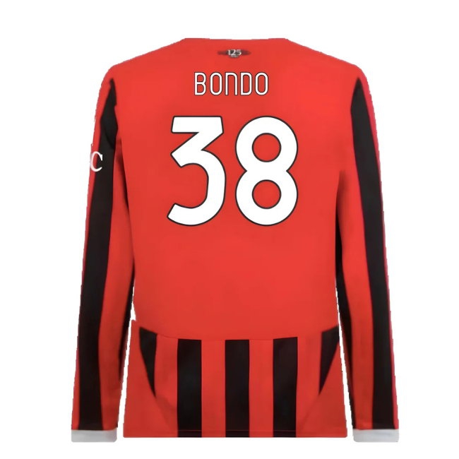 2024-2025 AC Milan Home Long Sleeve Shirt (Bondo 38) — Buy Now