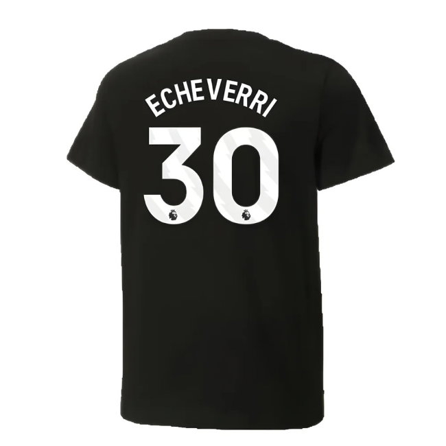 2024-2025 Man City ftblCulture Tee (Black) (Echeverri 30) — Buy Now