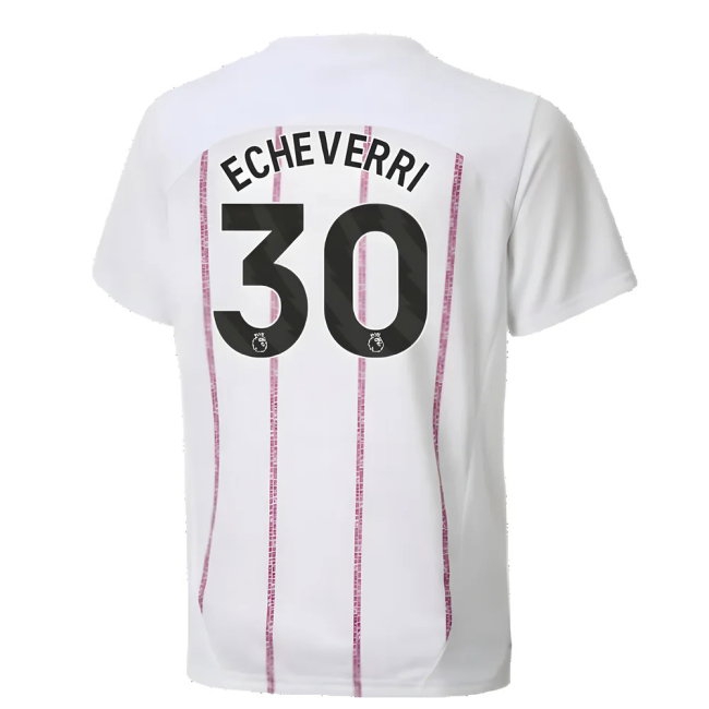 2024-2025 Man City Prematch SS Jersey (White) - Kids (Echeverri 30) — Shop Now