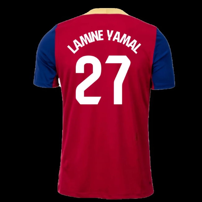 2023-2024 Barcelona Strike Training Shirt (Red) (Lamine Yamal 27) — Shop Online