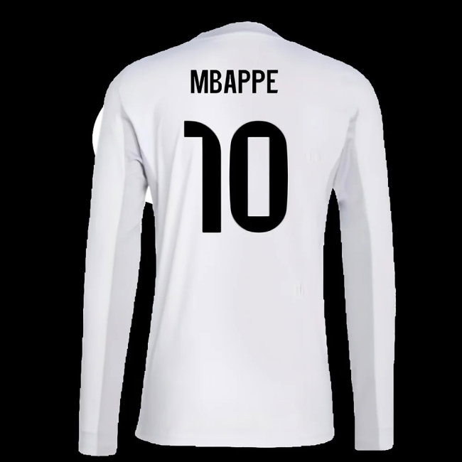 2025-2026 Real Madrid Long Sleeve Home Shirt (Mbappe 10) — Shop Now