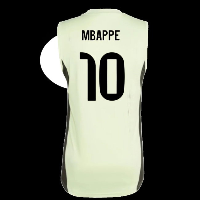 2025-2026 Real Madrid Sleeveless Training Jersey (Almost Lime) (Mbappe 10) — Shop Online