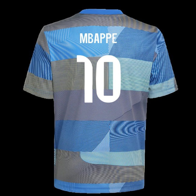 2025-2026 Real Madrid Pre-Match Shirt (Blue) - Kids (Mbappe 10) — Buy Online