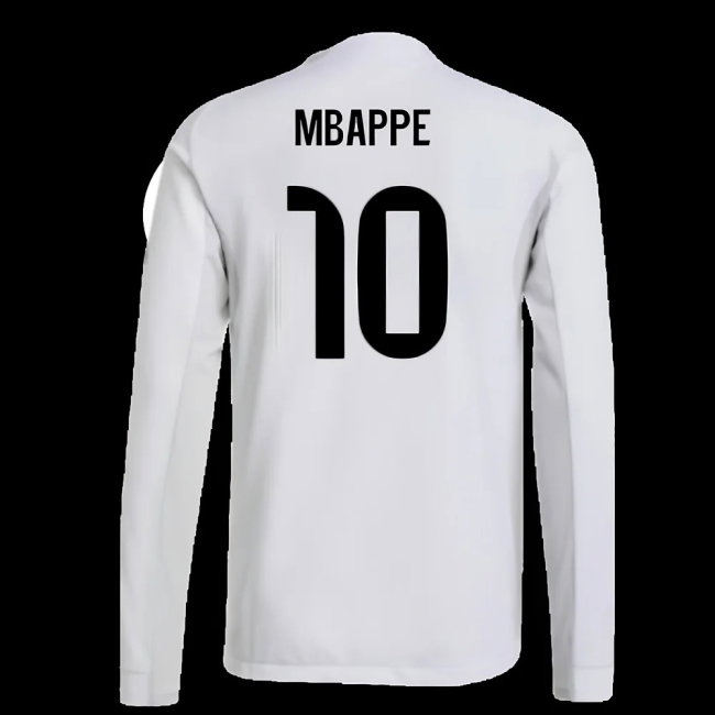 2025-2026 Real Madrid Player Version Long Sleeve Home Shirt (Mbappe 10) — Shop Online