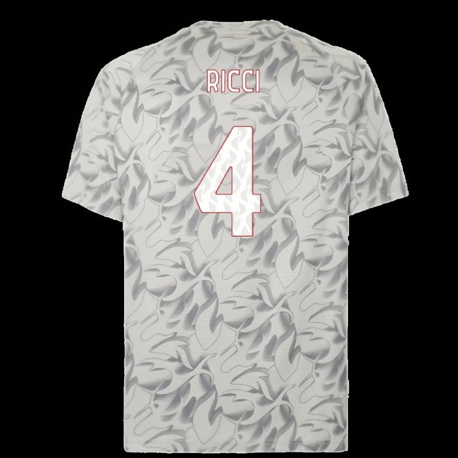 2025-2026 AC Milan Warm Up Jersey (Smokey Gray) (Ricci 4) — Shop Online