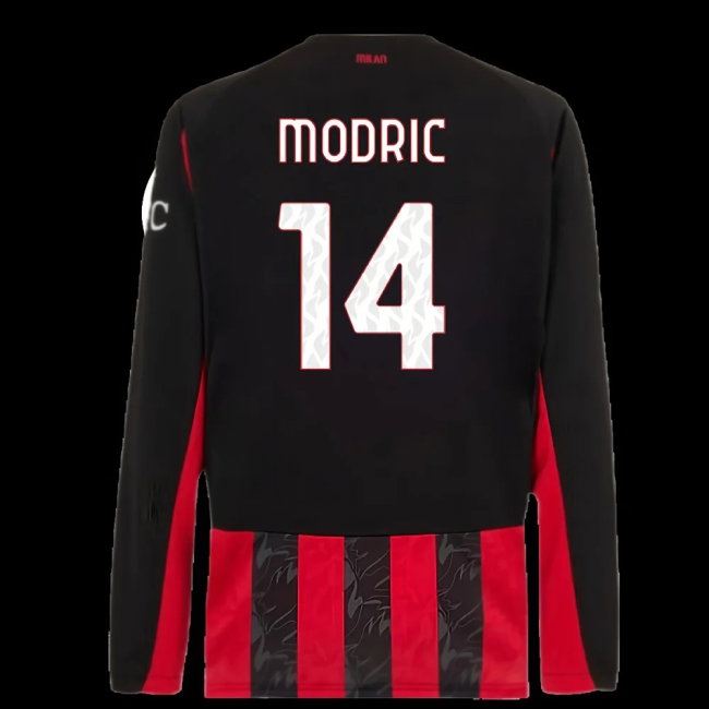 2025-2026 AC Milan Long Sleeve Home Shirt (Modric 14) — Shop Now