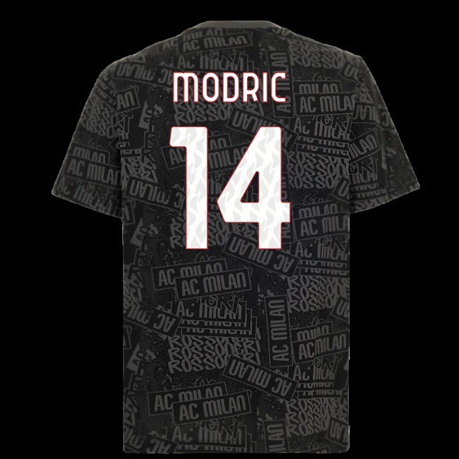 2025-2026 AC Milan ftblCulture Tee AOP (Black) (Modric 14) — Buy Online
